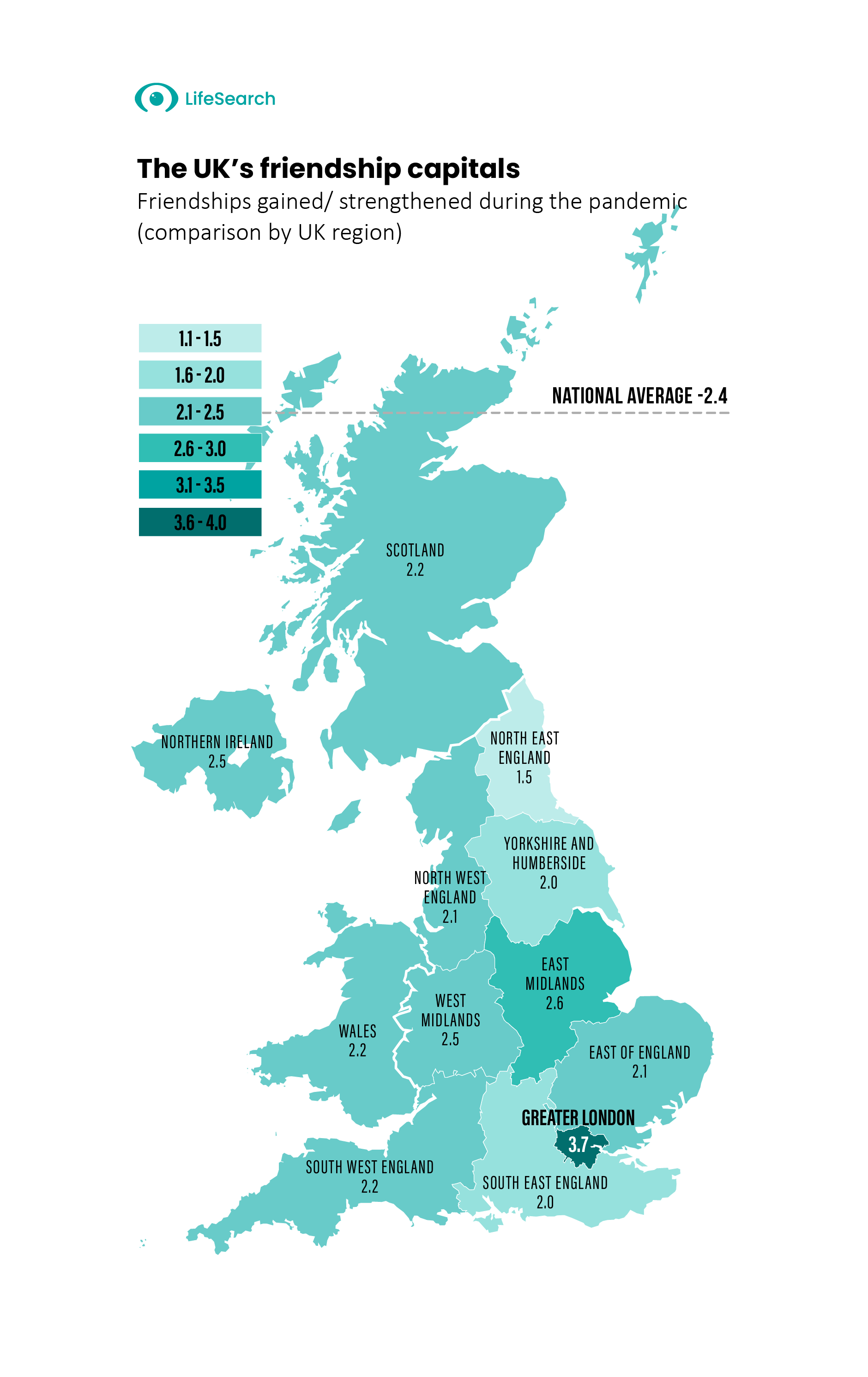 UK's friendship capitals map