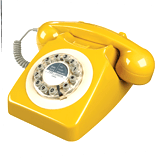 A picture of a yellow telephone