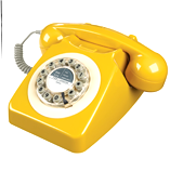 A picture of a yellow telephone