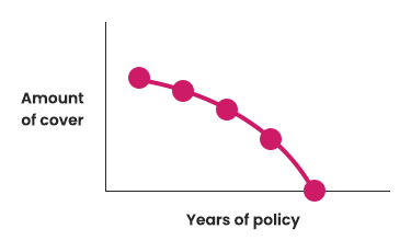 For decreasing term your cover reduces over time in line with e.g. a mortgage