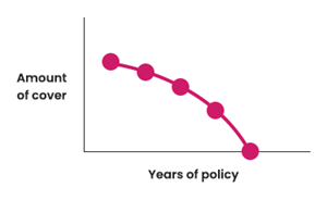 For decreasing term your cover reduces over time in line with e.g. a mortgage