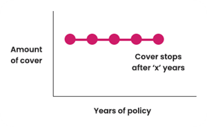 For level term your cover remains the same and stops after an amount of years