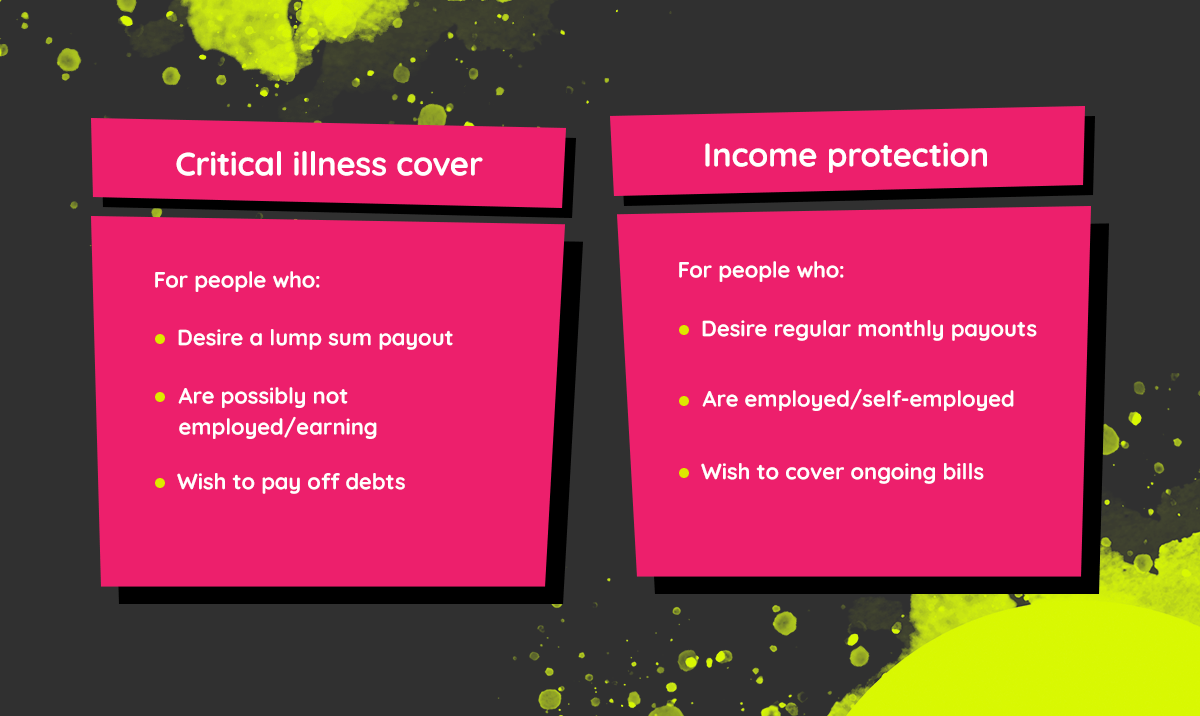 LifeSearch: The benefits and qualifiers of Critical illness cover compared with Income protection