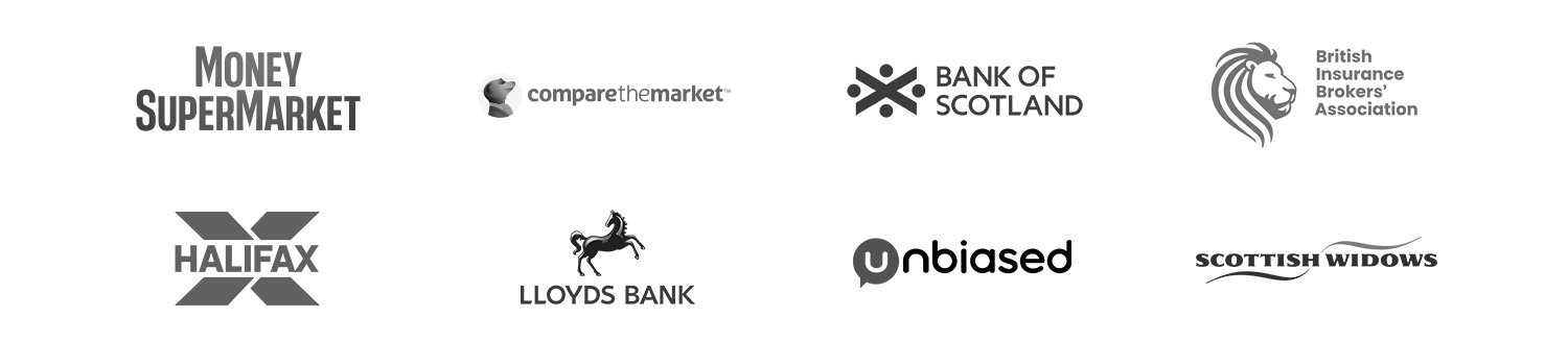 Logos of MSM CTM Bank of Scotland BIBA Halifax Lloyds Bank Unbiased Scottish Widows