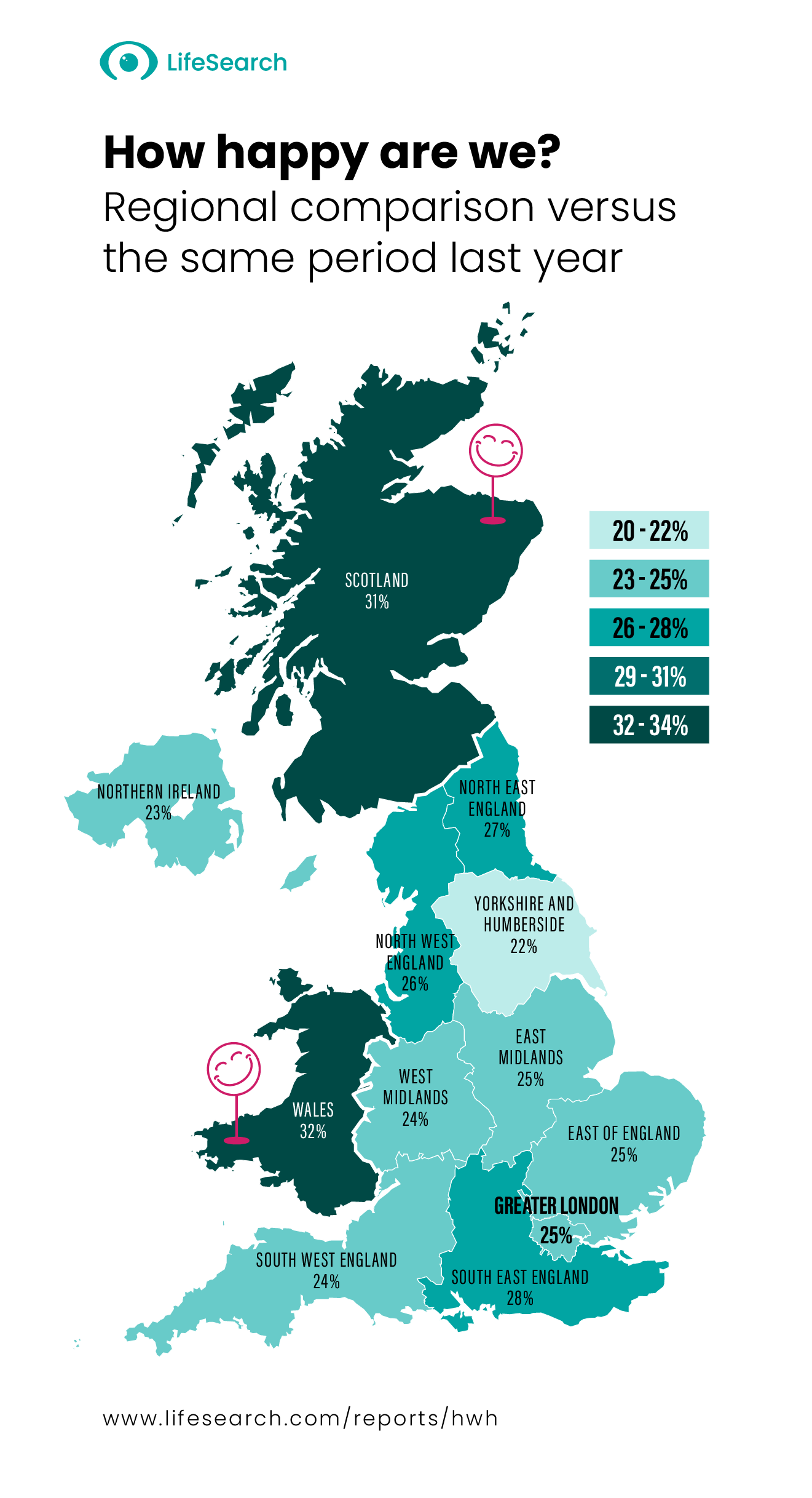 how happy uk map