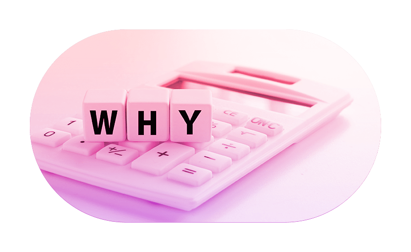 Calculator with 'why' written on top