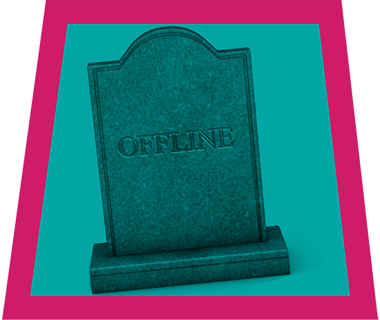 Offline gravestone